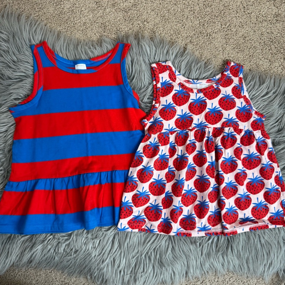 Hanna Andersson Red and Blue Tank Top & Strawberry Print